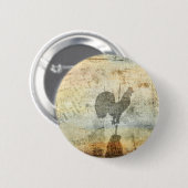 Weather Vane Rooster Ronde Button 5,7 Cm (Voorkant /achterkant)