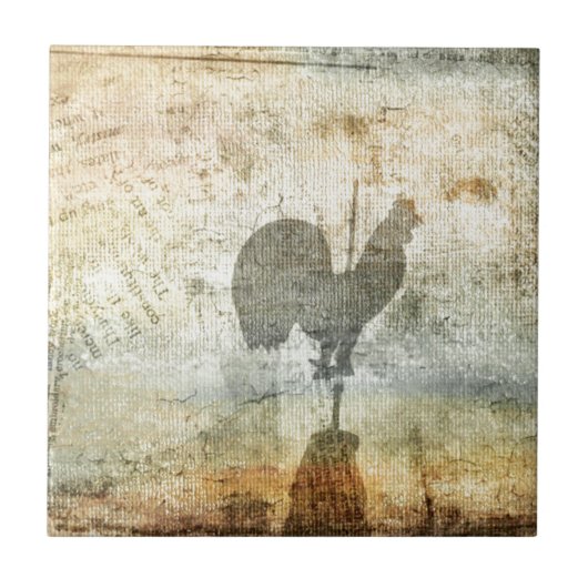 Weather Vane Rooster Tegeltje (Voorkant)
