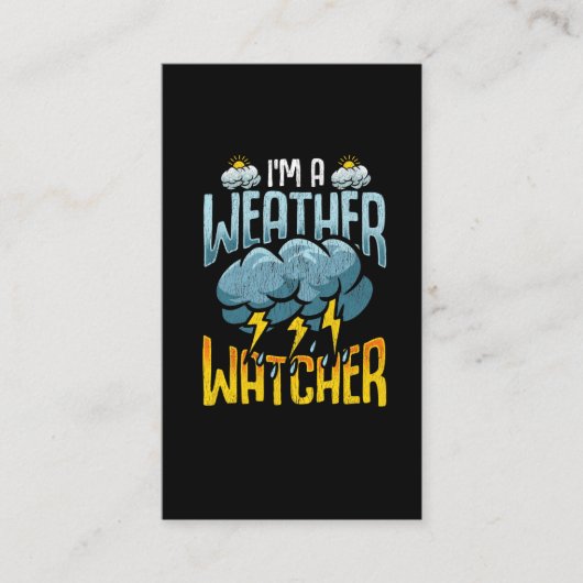 Weather Watcher Humor Funny Meteorology Profession Visitekaartje (Voorkant)
