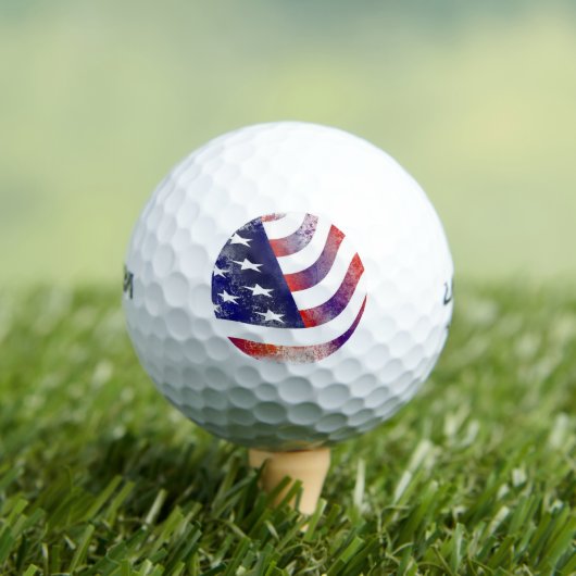 Weathered American Flag Patriotic Golfballen (Insitu Shirt)