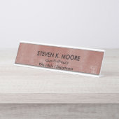 Weathered Antiek Brass Gold + Blk Custom Bureau Naambordje (Voorkant)