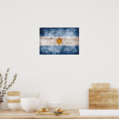 Weathered Argentina Flag Poster (Keuken)
