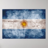 Weathered Argentina Flag Poster (Voorkant)