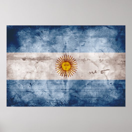 Weathered Argentina Flag Poster (Voorkant)