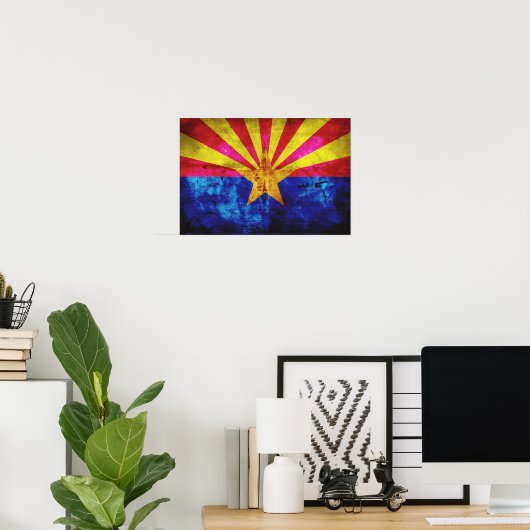 Weathered Arizona Flag Poster (Thuiskantoor)
