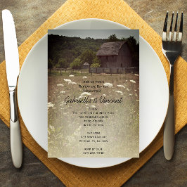 Weathered Barn Country Wedding Rehearsal Dinner Kaart