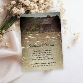 Weathered Barn Country Wedding Save the Date Kaart