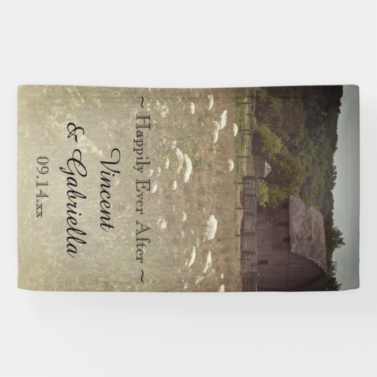 Weathered Barn Country Wedding Spandoek (Horizontaal)