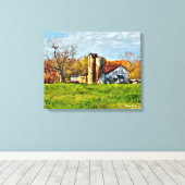 Weathered Barn in het najaar Canvas Afdruk (Insitu (Houten vloer))