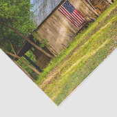Weathered Barn met een Amerikaanse vlag Tissuepapier (Detail)
