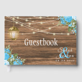 Weathered Barn Wood - Baby Blue Flower Gastenboek (Voorkant)
