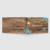 Weathered Barn Wood - Baby Blue Flower Gastenboek (Volledig)