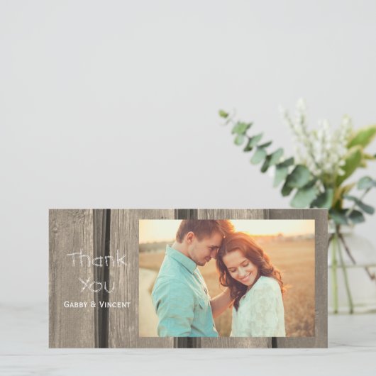 Weathered Barn Wood Hartelijk dank Bedankkaart (Staand voorkant)