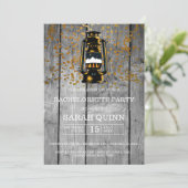 Weathered Barn Wood & Lantern Bachelorette Party Kaart (Staand voorkant)