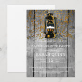 Weathered Barn Wood & Lantern Bachelorette Party Kaart (Voorkant / Achterkant)