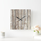 Weathered Barn Wood Vierkante Klok (Huis)