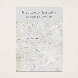 Weathered Beach Wood Earring Jewelry Display Card Visitekaartje