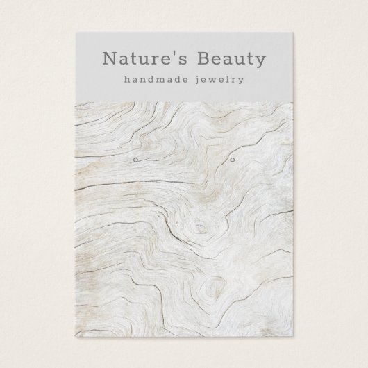 Weathered Beach Wood Earring Jewelry Display Card Visitekaartje (Voorkant)