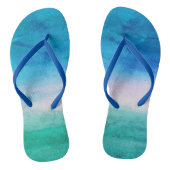 Weathered Beachy Blue Green Ocean Teenslippers (Voetbed)