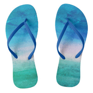 Weathered Beachy Blue Green Ocean Teenslippers
