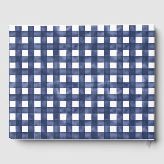 Weathered Blue Gingham Lobster Coastal Wedding Gastenboek (Achterkant)