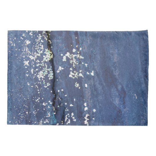 Weathered Blue Paint Abstract Kussensloop (Achterkant-Links)