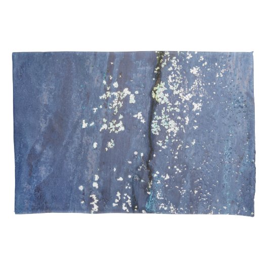 Weathered Blue Paint Abstract Kussensloop (Voorkant-Links)