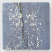 Weathered Blue Paint Abstract Stenen Onderzetter (Voorkant)