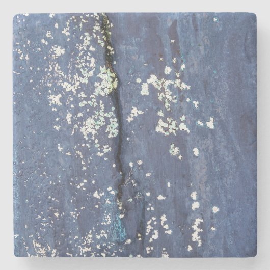 Weathered Blue Paint Abstract Stenen Onderzetter (Voorkant)