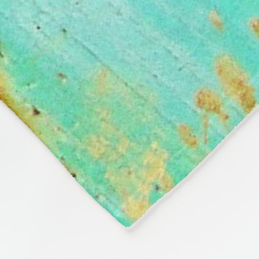 Weathered Blue Peeling Paint Wood Heart Symbol Fleece Deken (Hoek)