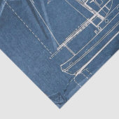 Weathered Blueprint Sailboat Nautical Decoupage Tissuepapier (Detail)