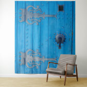 Weathered Bright Blue Dedoor Backdrop Tunesië Wandkleed (In situ)