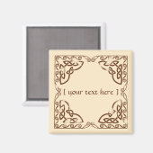 Weathered Brown Celtic Knot Tribal Border Design Magneet (Voorkant / Achterkant)