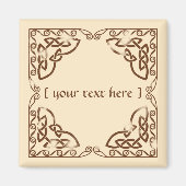 Weathered Brown Celtic Knot Tribal Border Design Magneet (Voorkant)