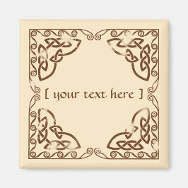 Weathered Brown Celtic Knot Tribal Border Design Magneet