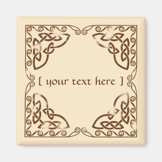 Weathered Brown Celtic Knot Tribal Border Design Magneet (Voorkant)