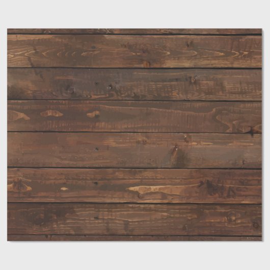 Weathered Brown Wood Wall textuur Cadeaupapier (Vlak)