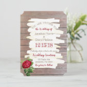 Weathered Burgundy Roos Wedding Kaart (Staand voorkant)