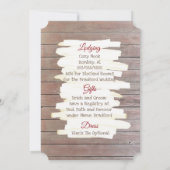 Weathered Burgundy Roos Wedding Kaart (Achterkant)