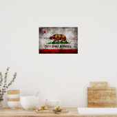 Weathered California Flag Poster (Keuken)