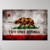Weathered California Flag Poster (Voorkant)