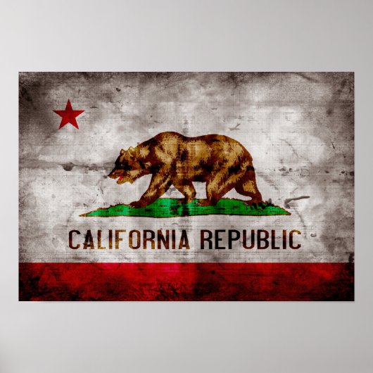 Weathered California Flag Poster (Voorkant)