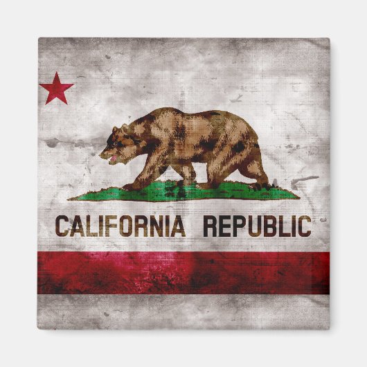 Weathered  California State Flag Magneet (Voorkant)