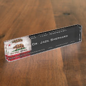 Weathered California State Flag Naambordje (Zijkant)