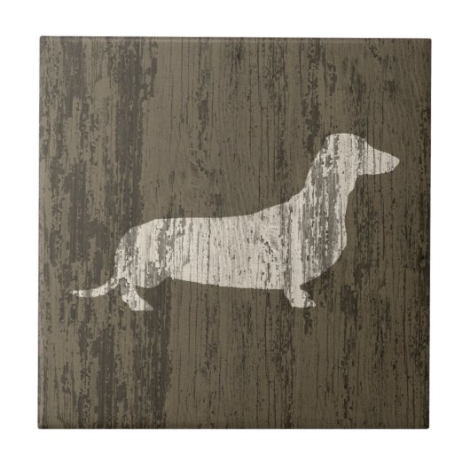 Weathered Dachshund Tegeltje (Voorkant)