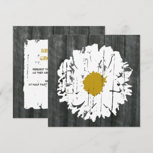 Weathered Daisy Barn Wedding Invitation Kaart (Voorkant / Achterkant)