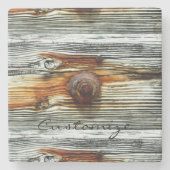 Weathered driftwood Thunder_Cove Stenen Onderzetter (Voorkant)