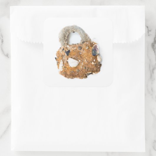 Weathered hanglock vierkante sticker (Tas)