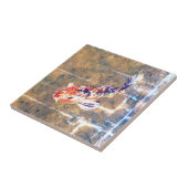 Weathered Japans Koi Afbeelding Tegeltje (Zijkant)