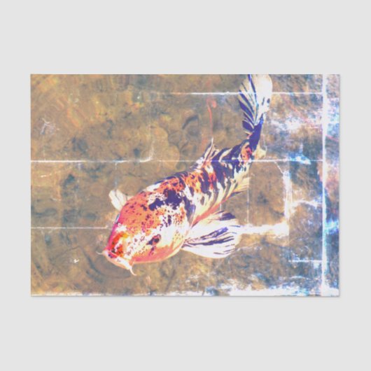 Weathered Japans Koi Afbeelding Tissuepapier (Voorkant)